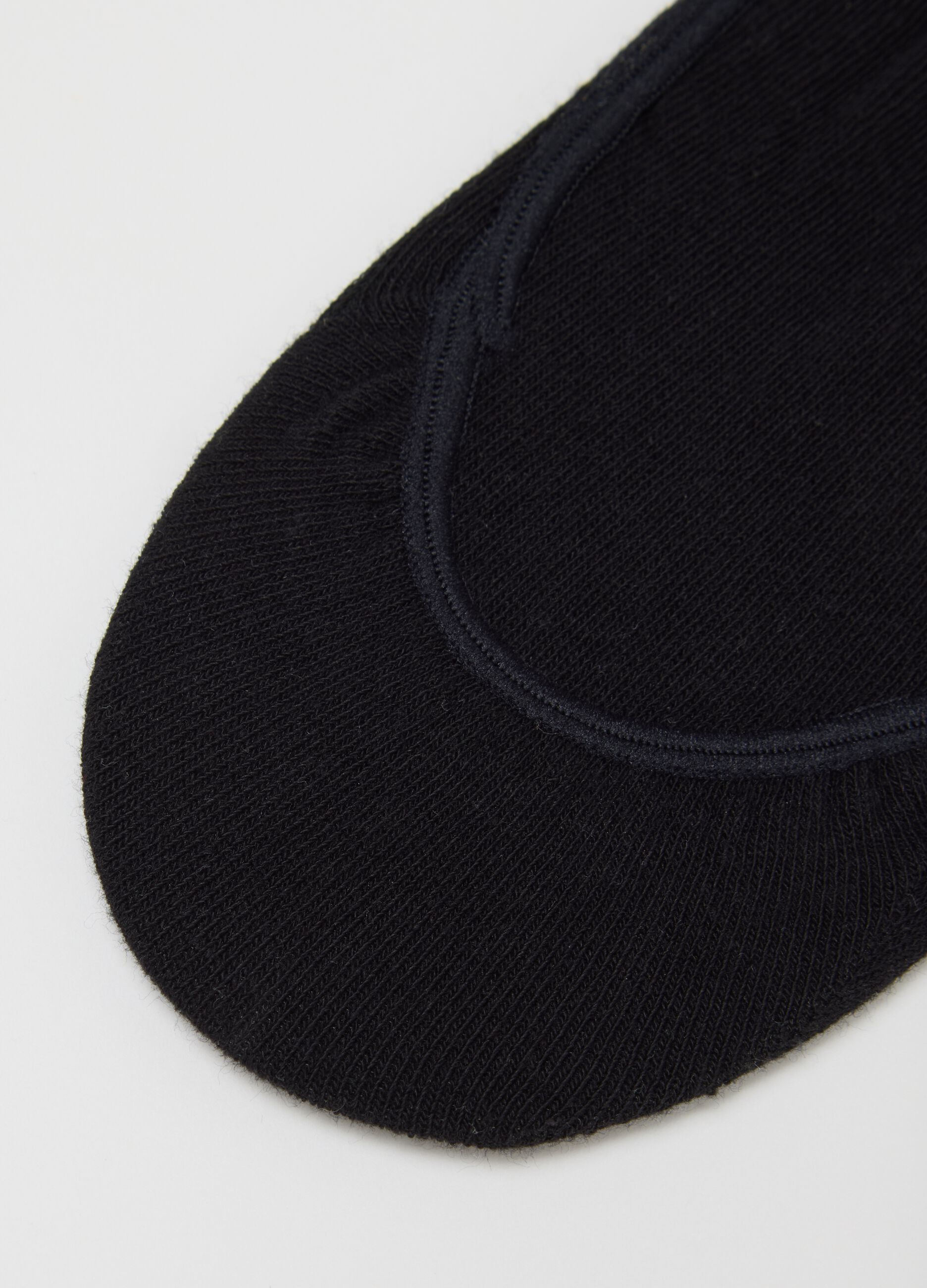 Set of three pairs of black stretch cotton socks