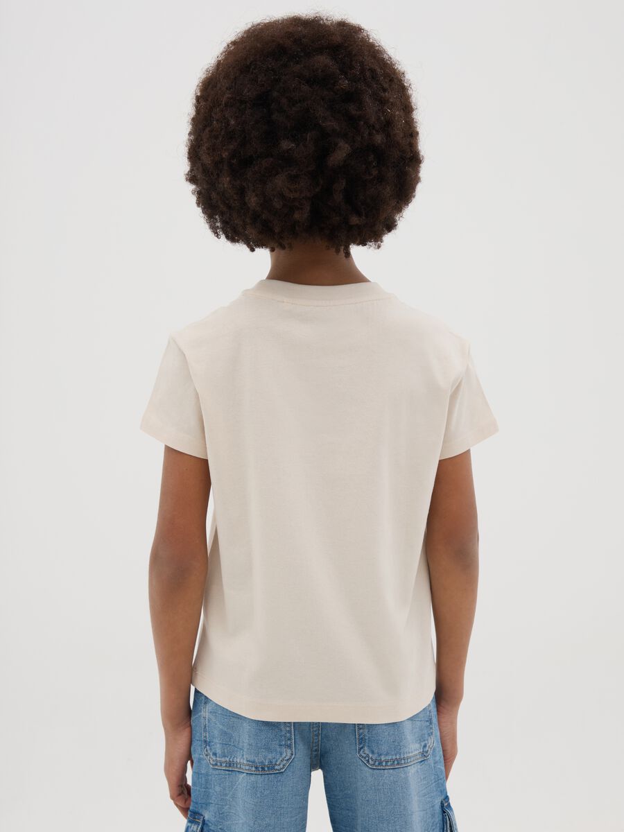 White cotton T-shirt with lettering print_1