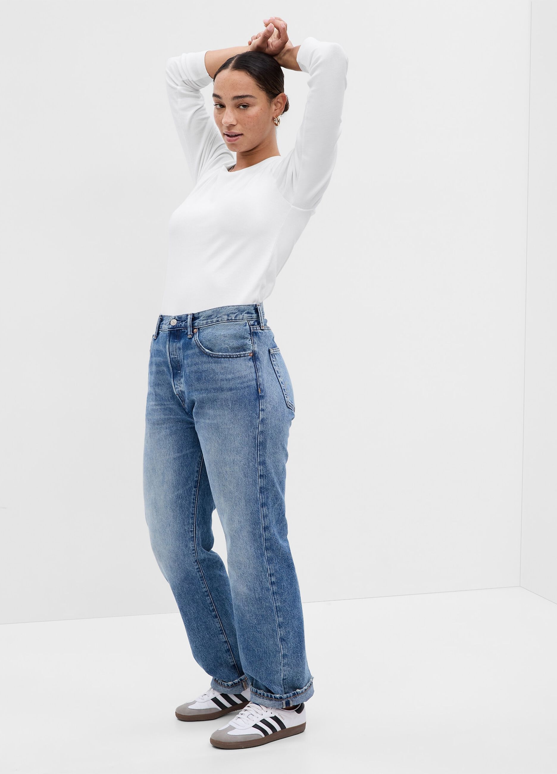 Long-sleeved T-shirt in cotton and modal