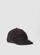 Cappello baseball marrone in puro cotone a coste_0