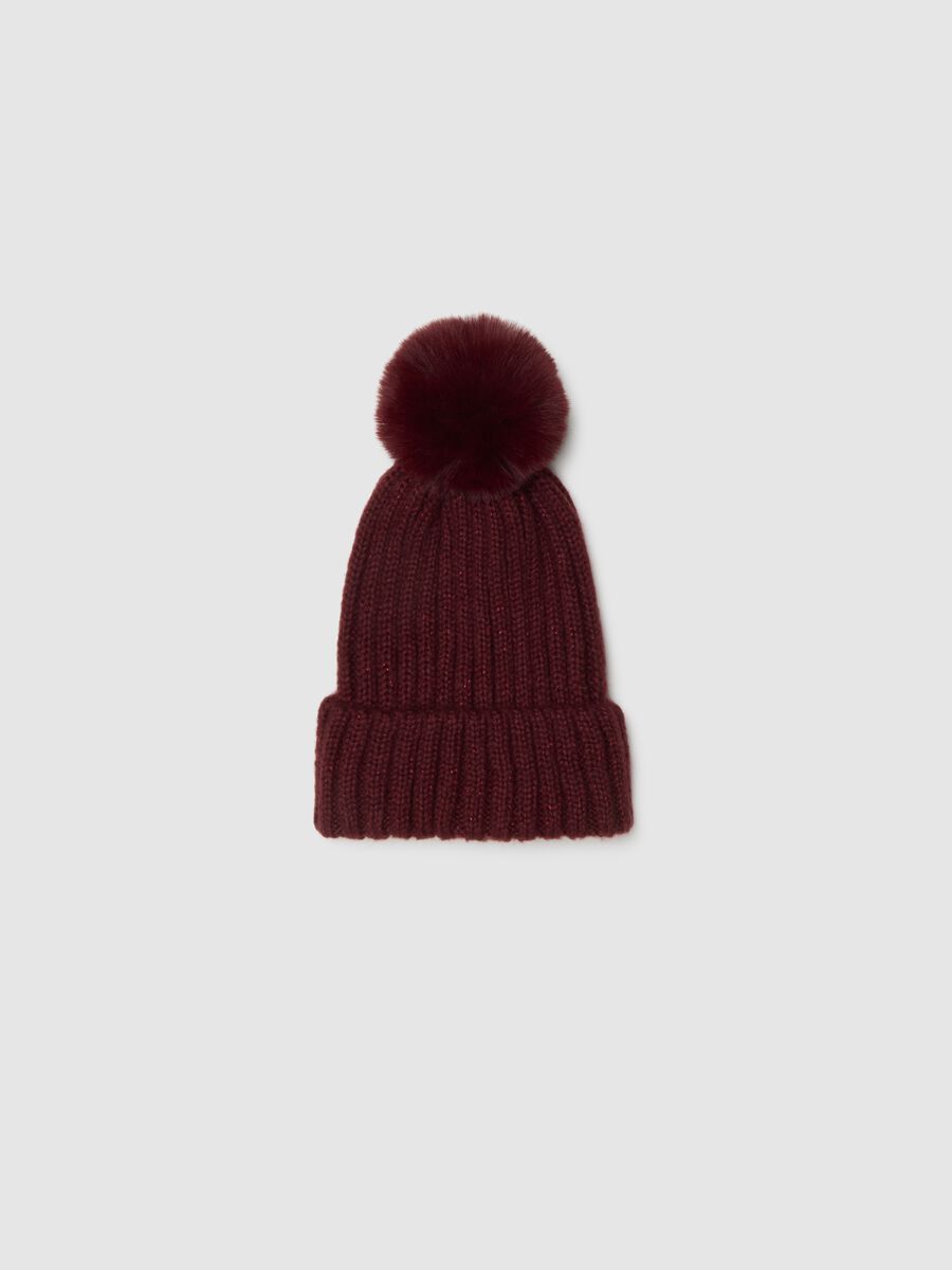 Red Hat with Pom Pom_0