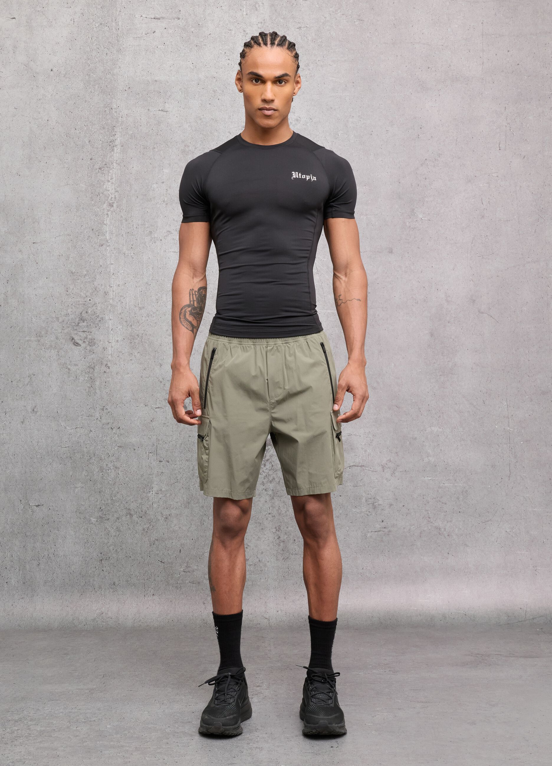 Kombat Active Cargo Shorts Military Green
