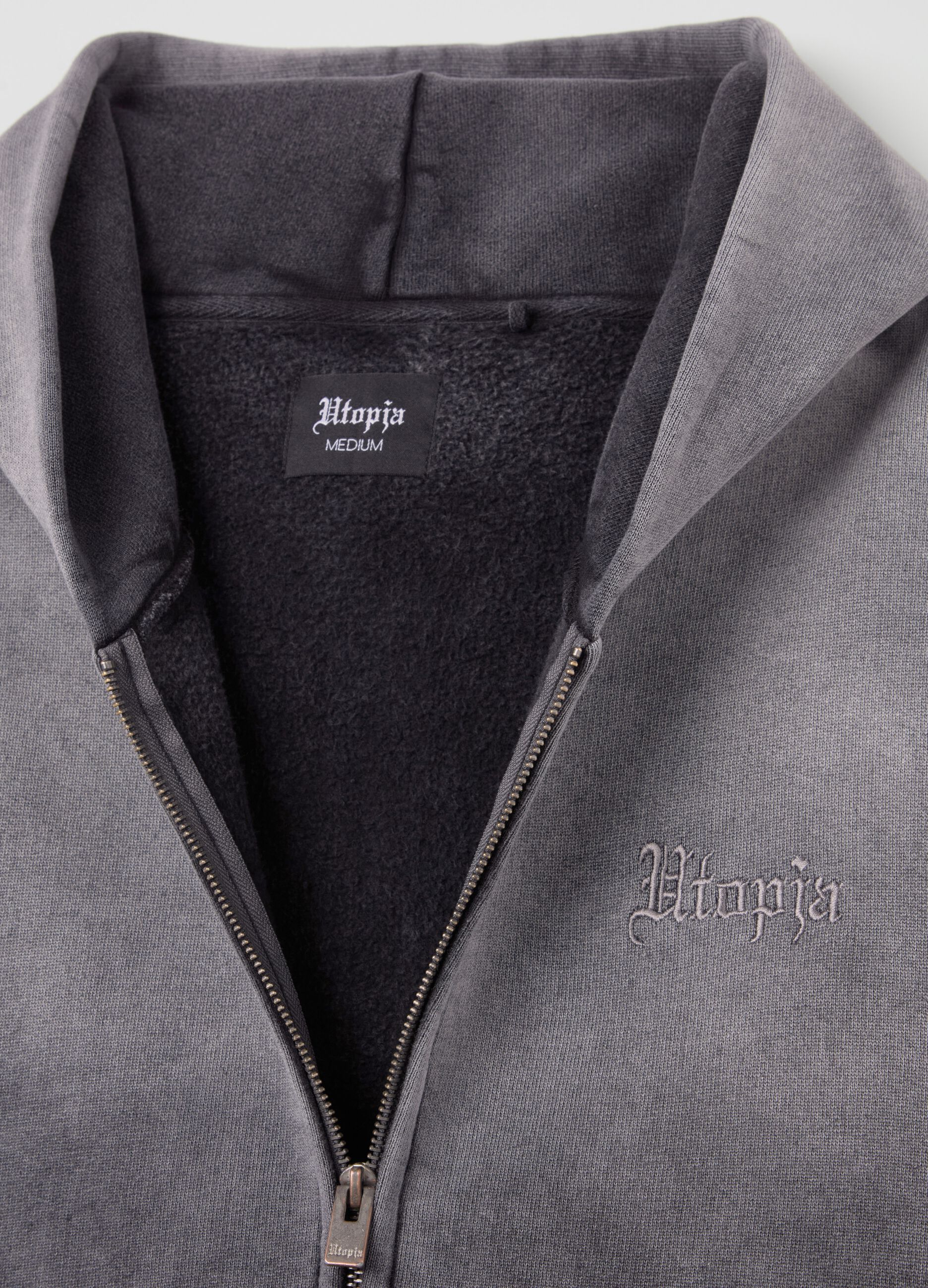 Sunfaded Zip Hoodie Vintage Grey