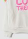 White cotton-blend sweatshirt with Love Therapy slogan for girls_3