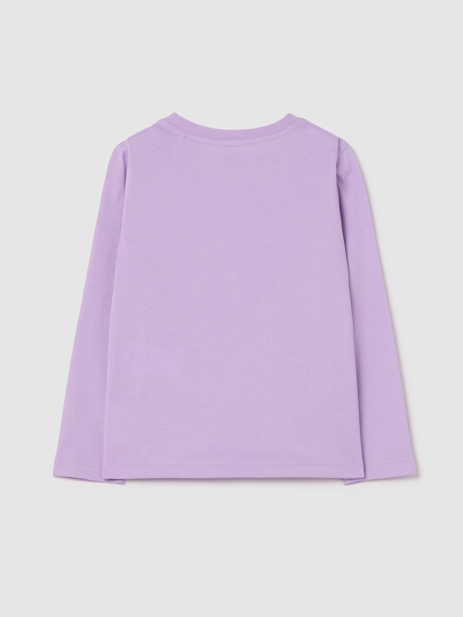 Cotton T-shirt with print and long sleeves_1