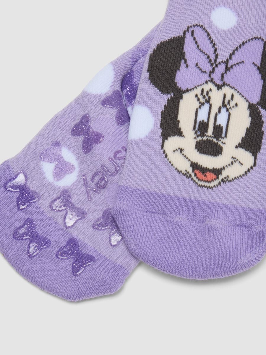 2-pack of short organic stretch cotton socks with Minnie print_2