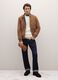 Brown genuine leather bomber jacket_1