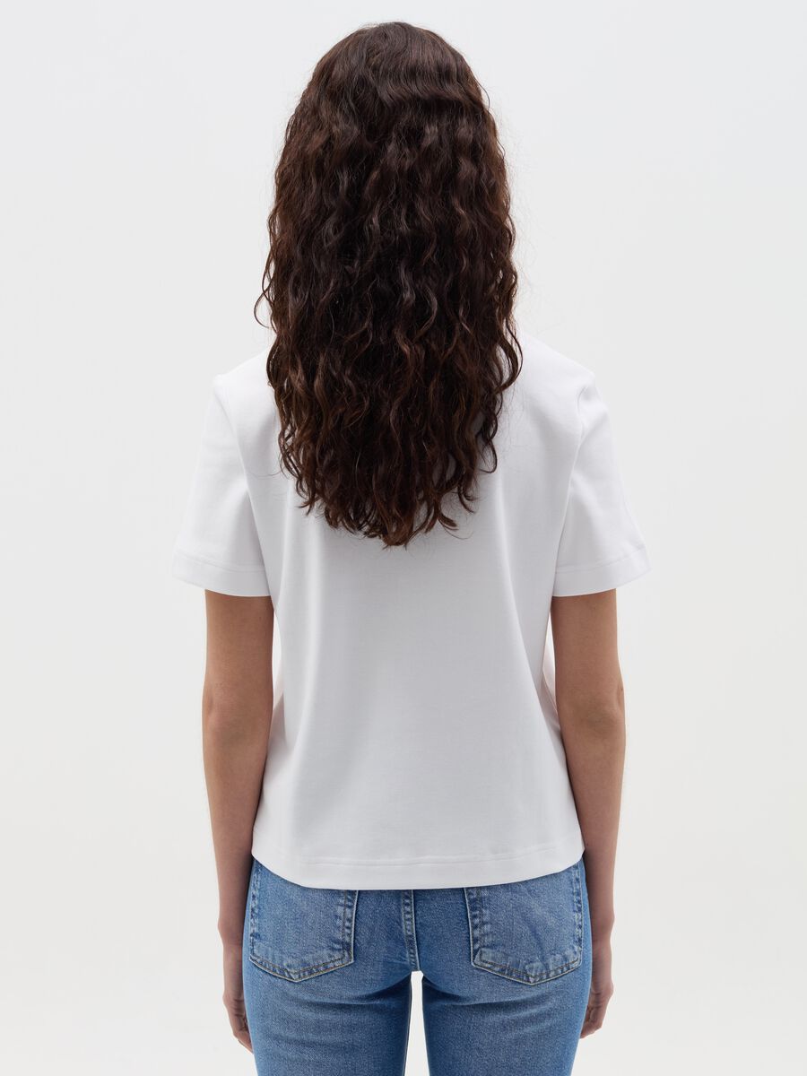 Solid colour T-shirt with round neck_3