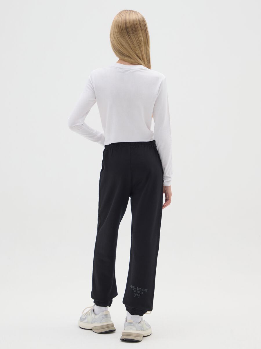 Black Cotton Jogger Trousers_1