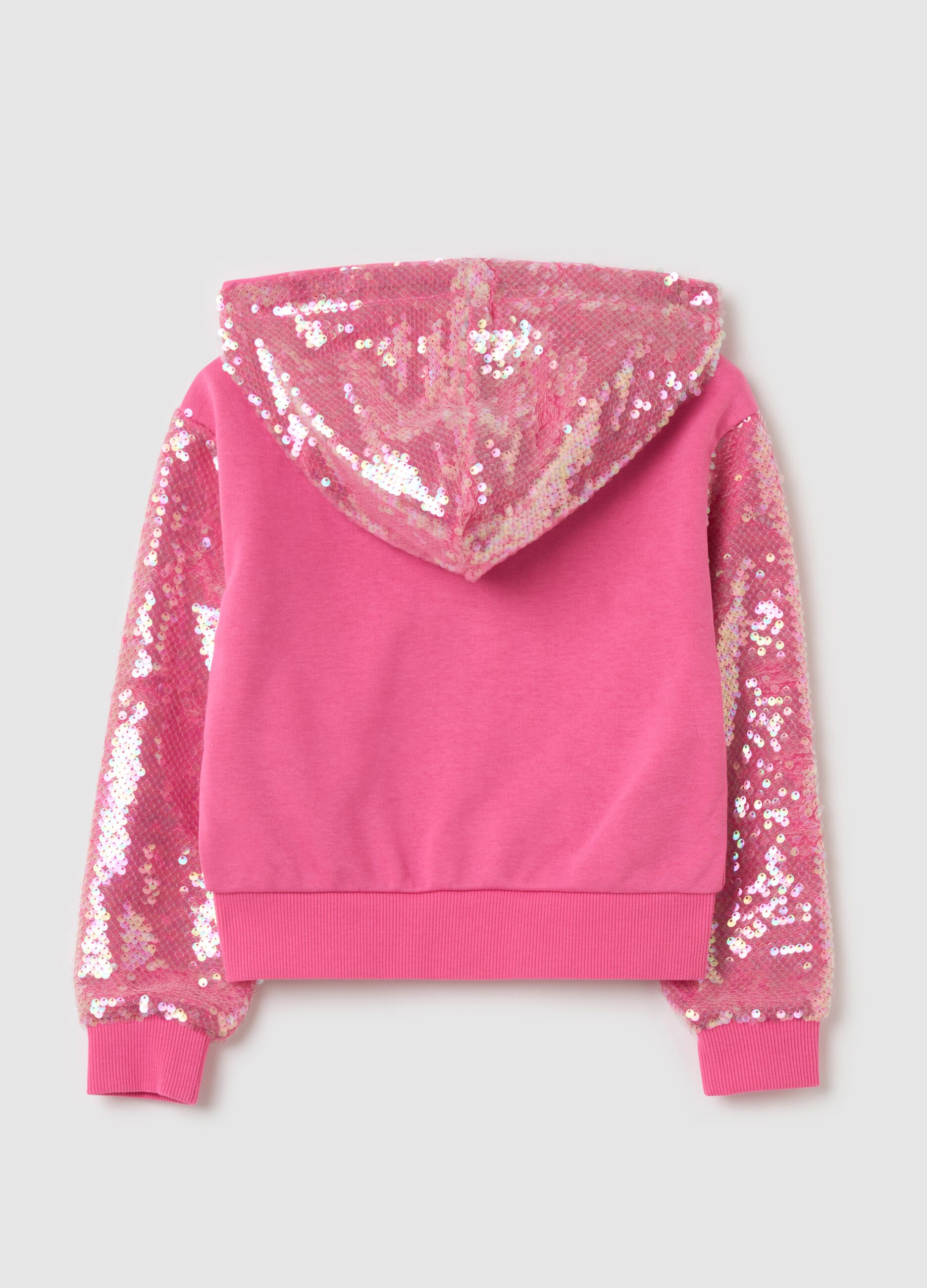 Full-zip con cappuccio e paillettes 