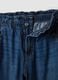 Blue denim baggy-fit jeans in pure cotton with paperbag waist_5