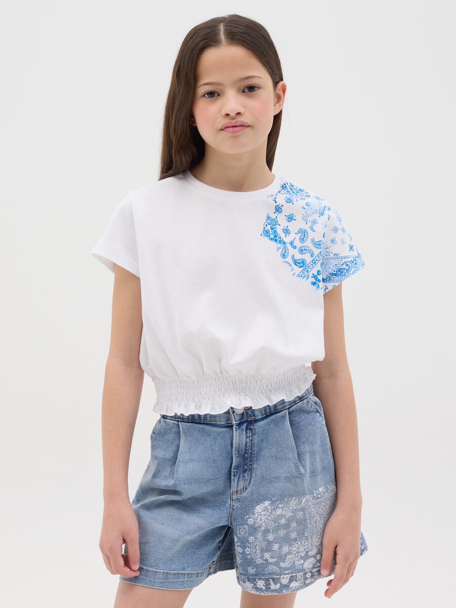Cotton T-shirt with elastic base_0