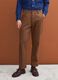 Pantaloni chino marroni in cotone elasticizzato straight fit_1