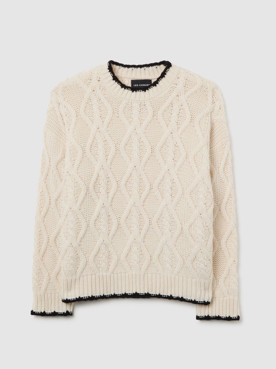 White Wool and Acrylic Jumper_4