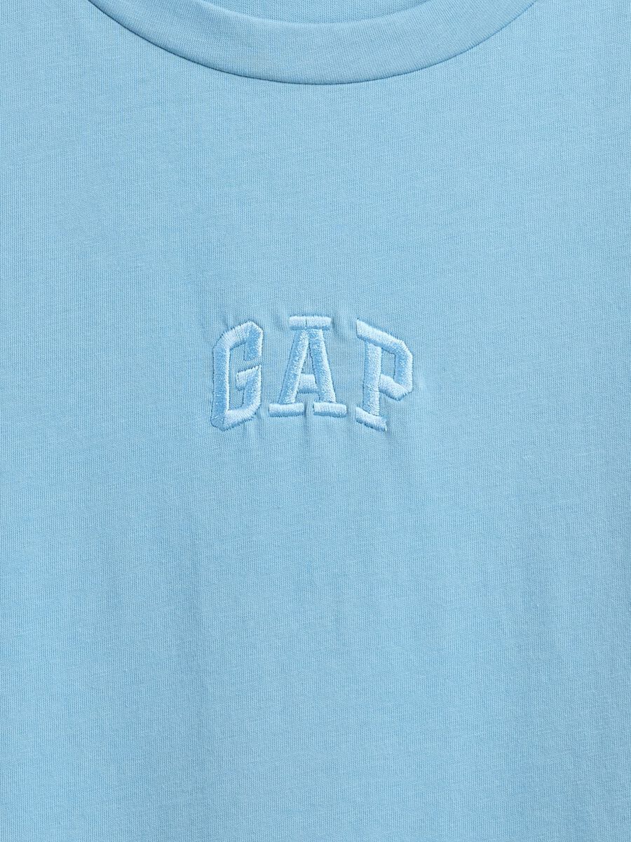 T-shirt azzurra in cotone_4