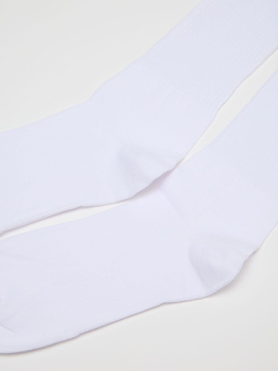 Men's long white cotton blend sock multipack_1