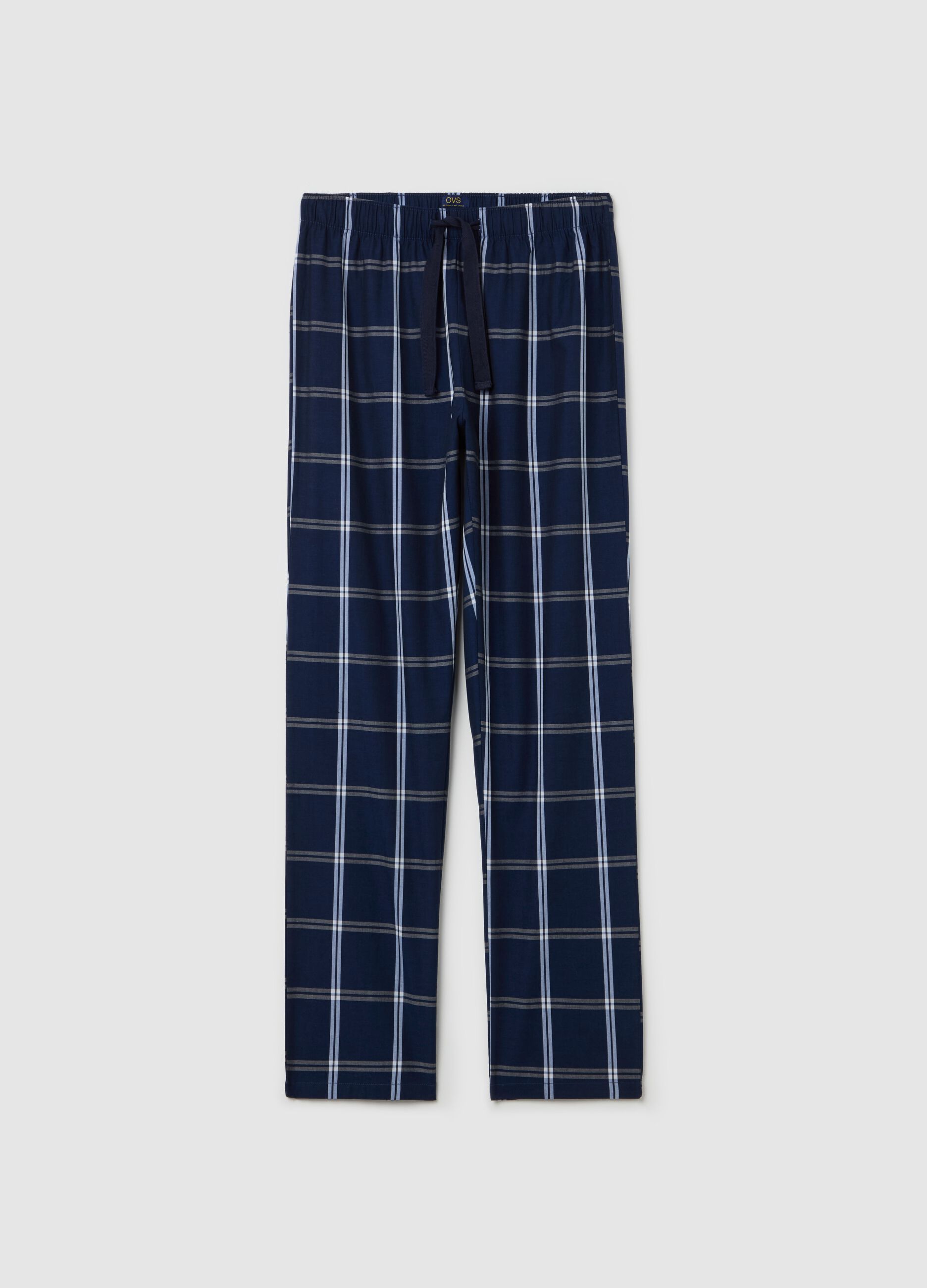 Pyjama trousers in check cotton
