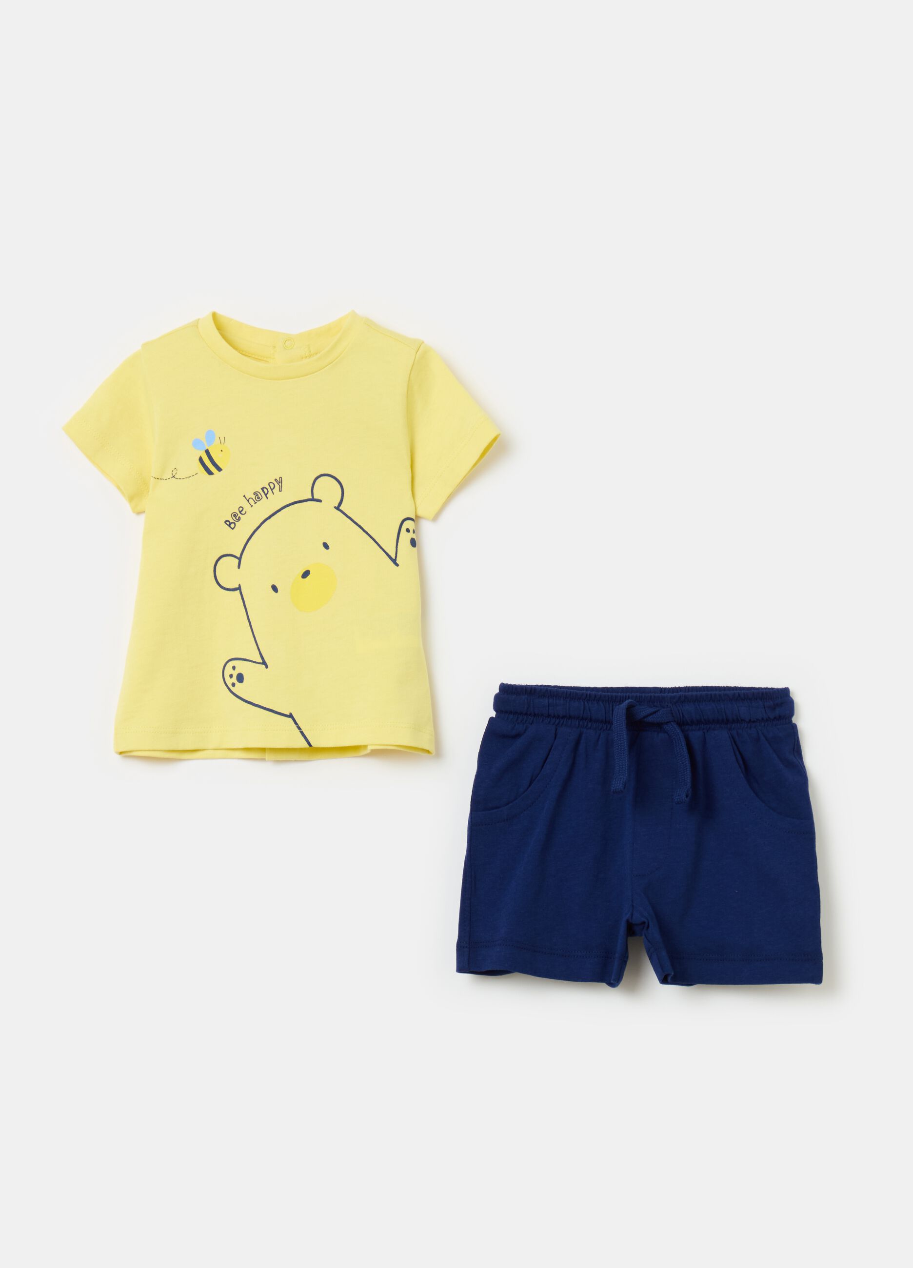 T-shirt and shorts set in organic cotton