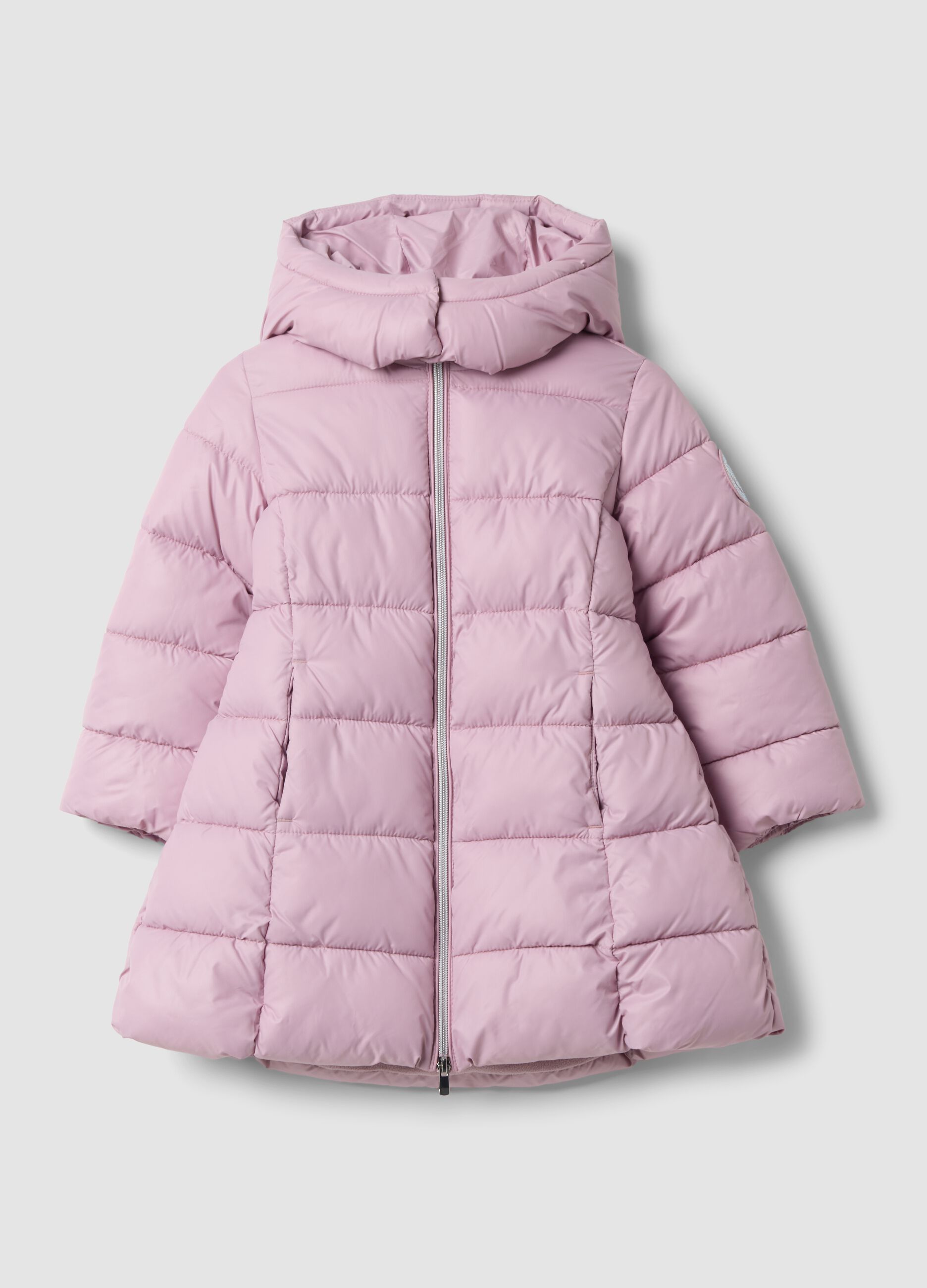 Mauve-purple padded hooded jacket