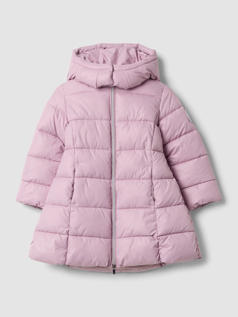 Mauve-purple padded hooded jacket_0