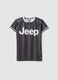 Black boys&rsquo; sporty T-shirt with vertical stripes and Jeep logo_0