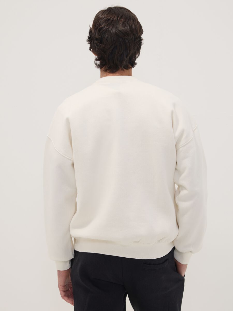 White cotton-blend sweatshirt with Miami Heat front print_3