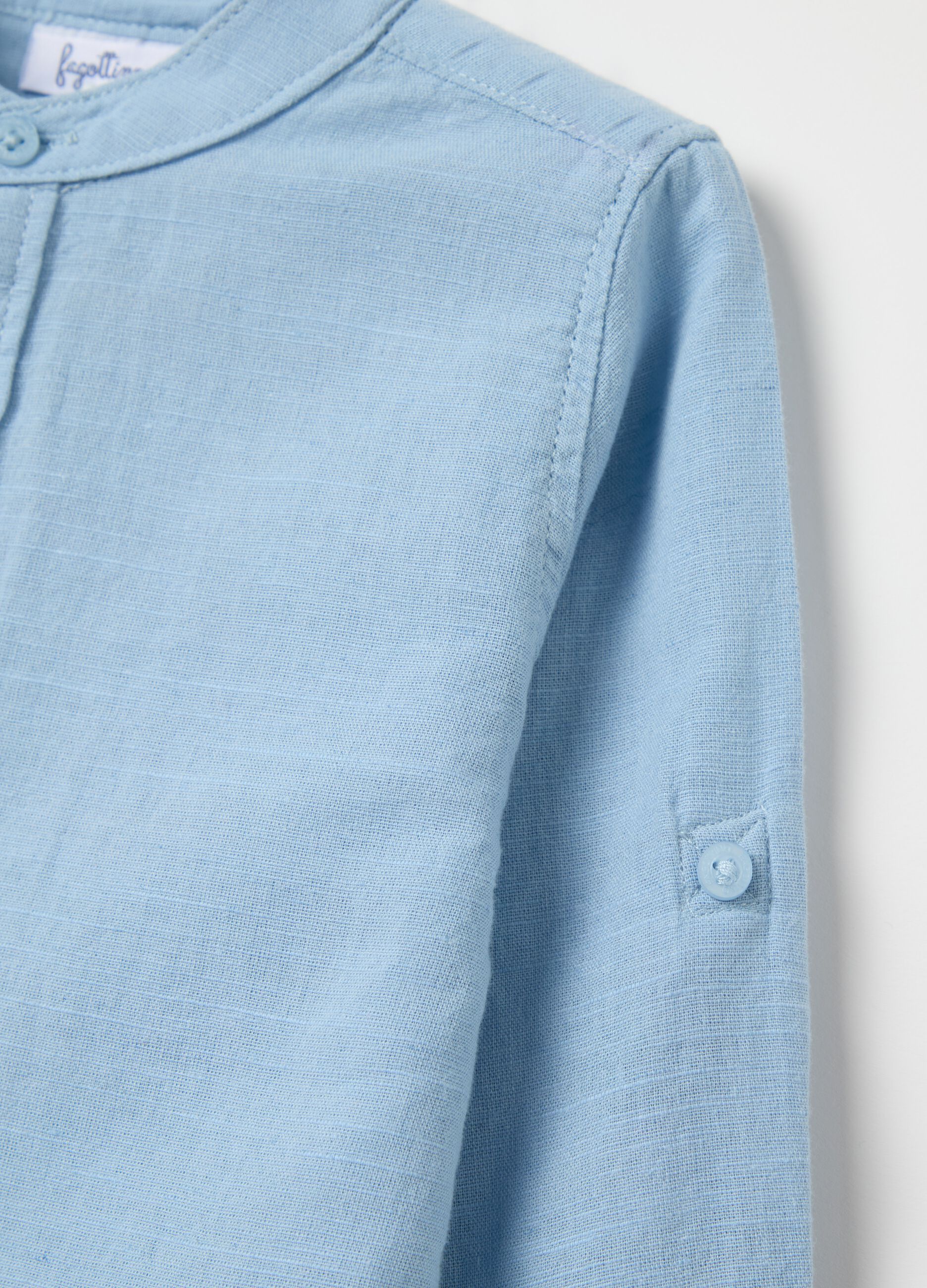 Camicia con colletto alla coreana 