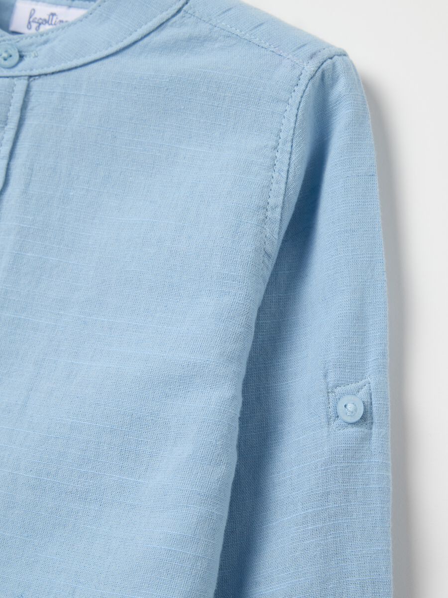 Shirt with band collar_3