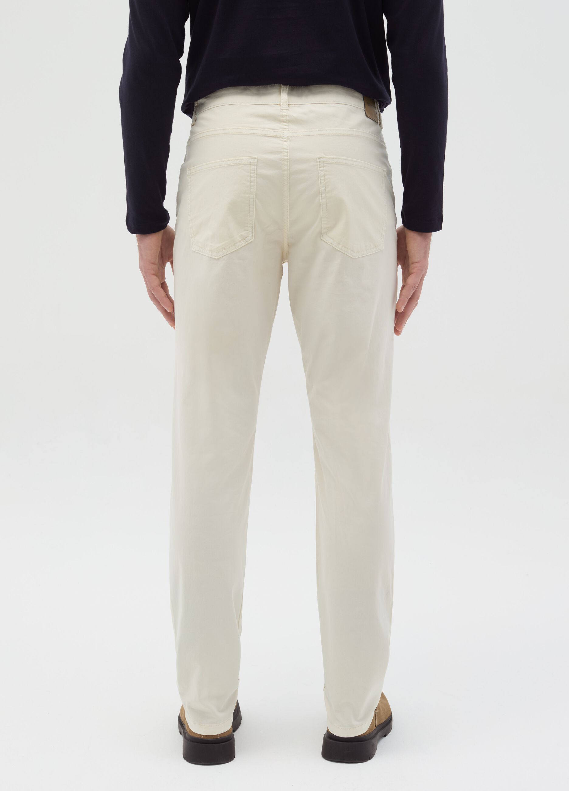 Slim-fit trousers in cotton poplin