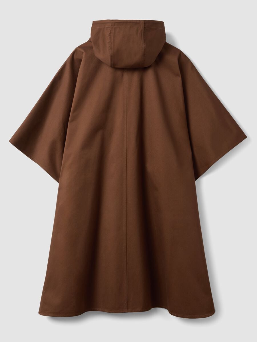 Mantella marrone in puro cotone con cappuccio over fit_6