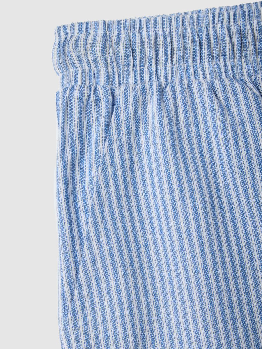 Multicolour striped pure cotton pyjama shorts regular fit_5