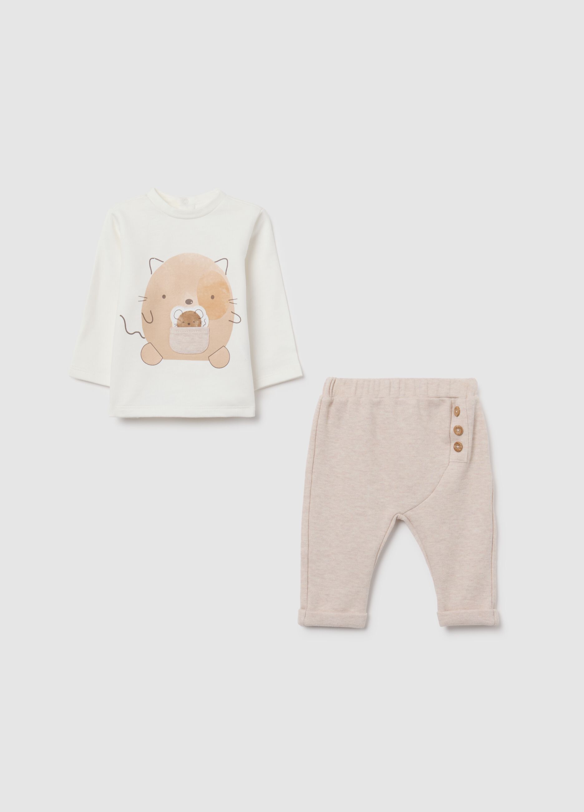 White pure cotton baby set