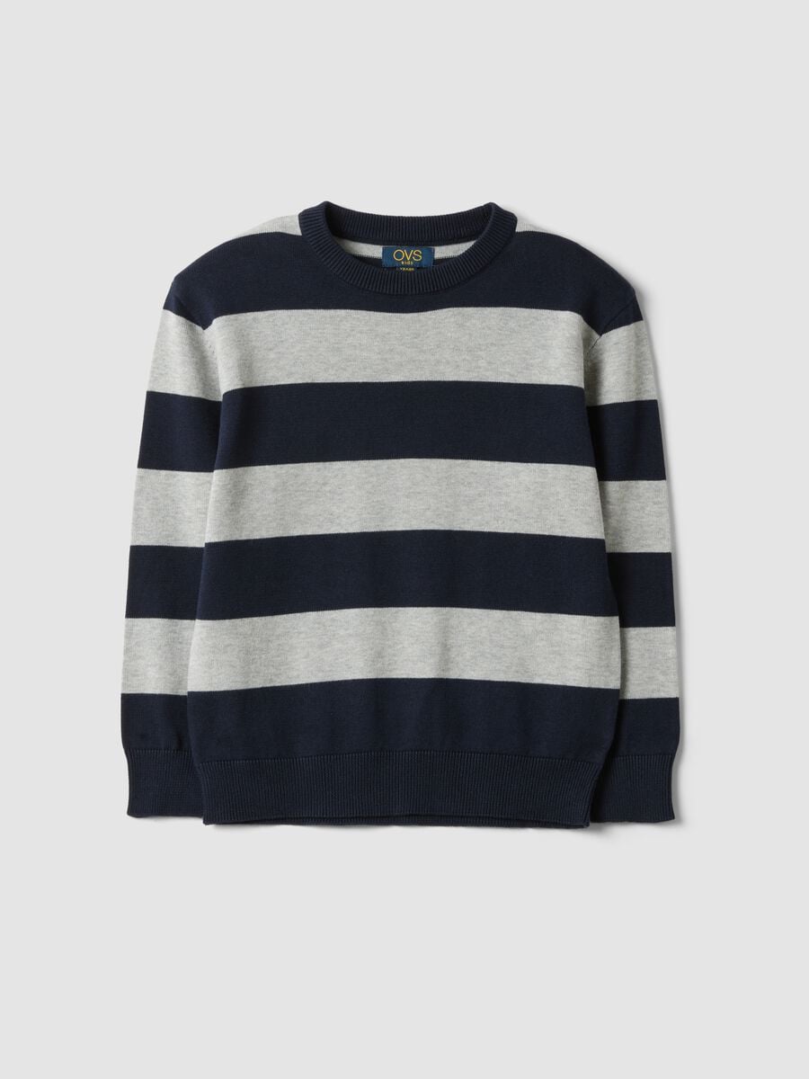Maglia multicolor in puro cotone a righe over fit per bambino_0