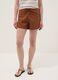 Shorts marroni in cotone elasticizzato regular fit_1