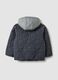 Grey quilted hooded jacket with Spider-Man embroidery for boys_1