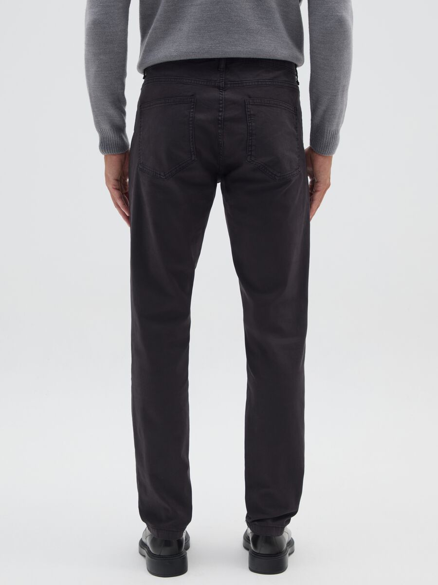Pantaloni in cotone elasticizzato neri skinny fit_2