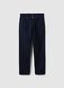 Regular fit blue pure cotton trousers_4