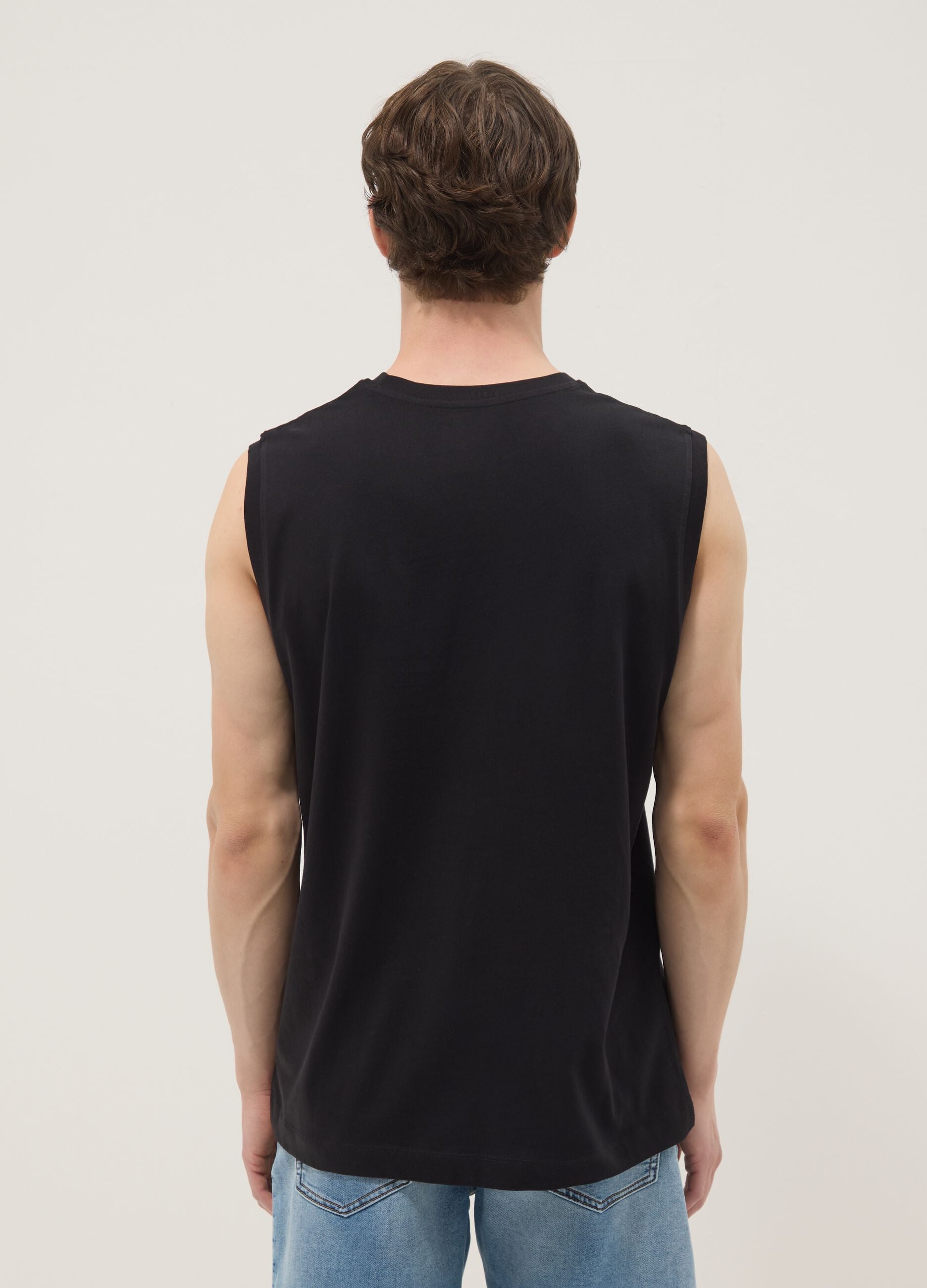 Black pure cotton vest