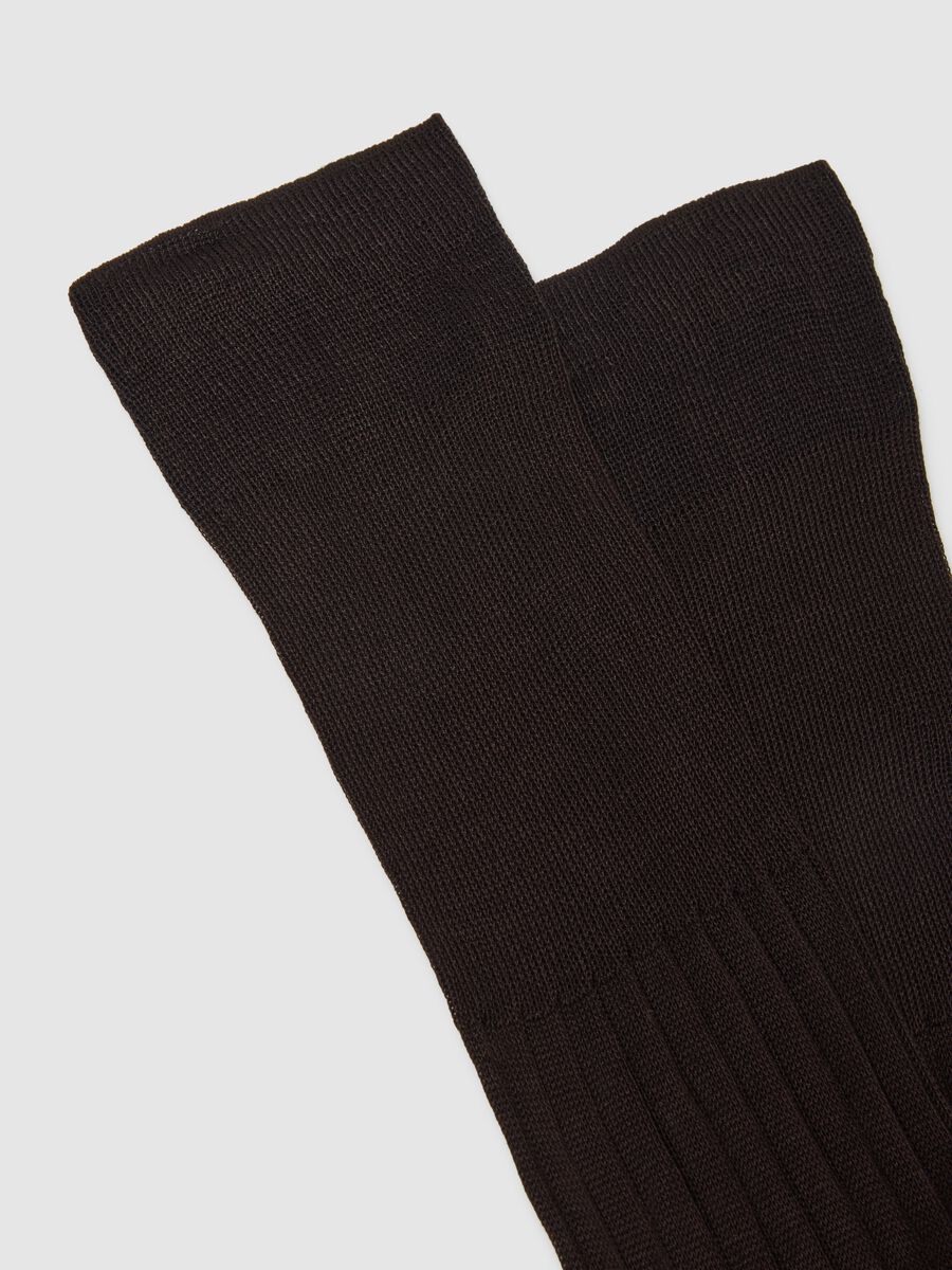 Brown pure cotton long socks tripack_1