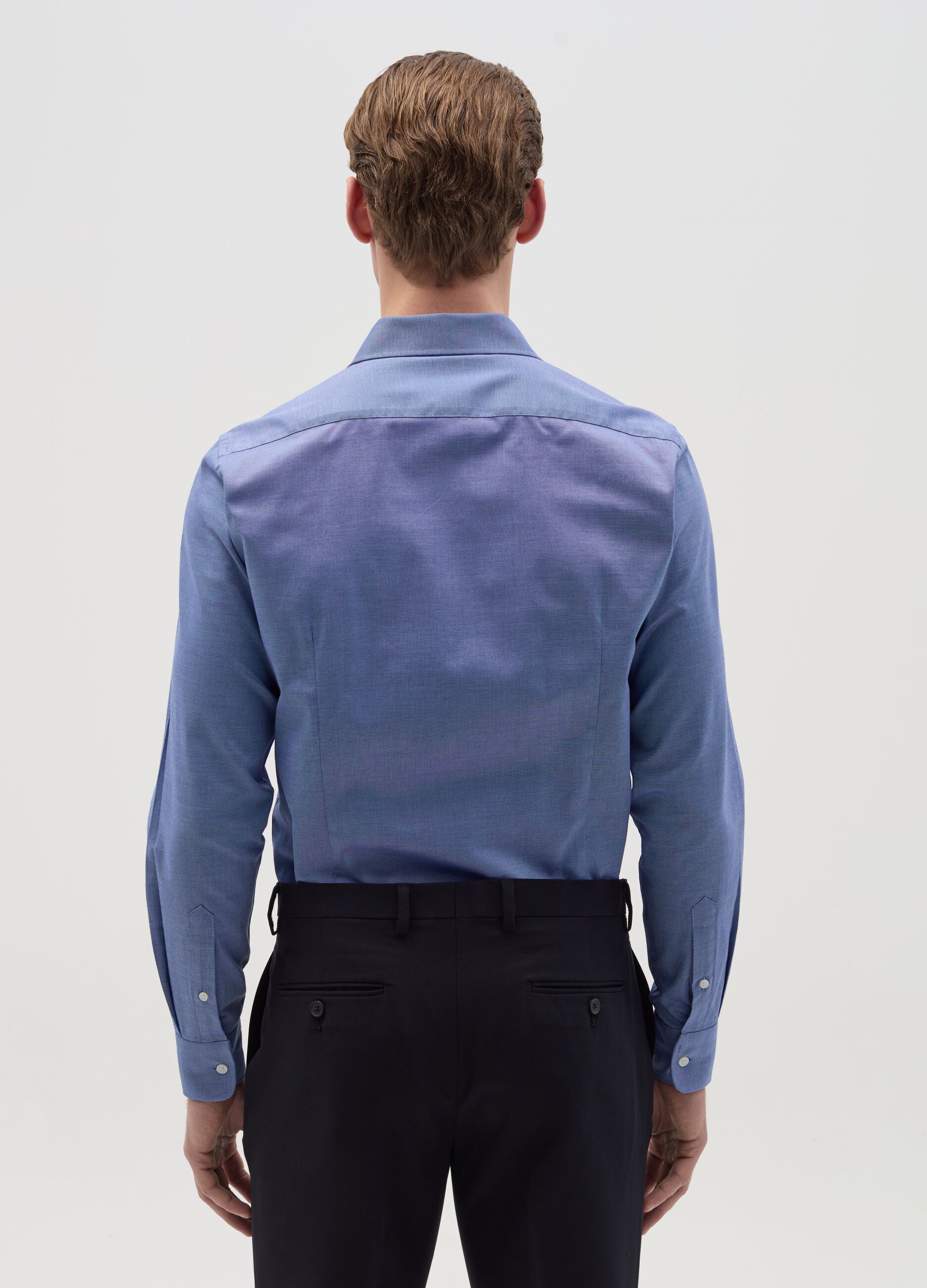 Slim-fit easy-iron shirt in Oxford cotton