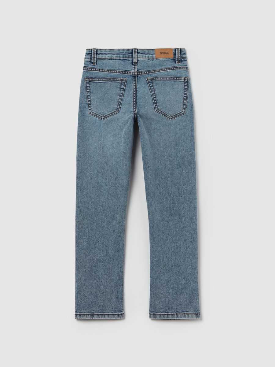 Jeans regular fit acid wash cinque tasche_4