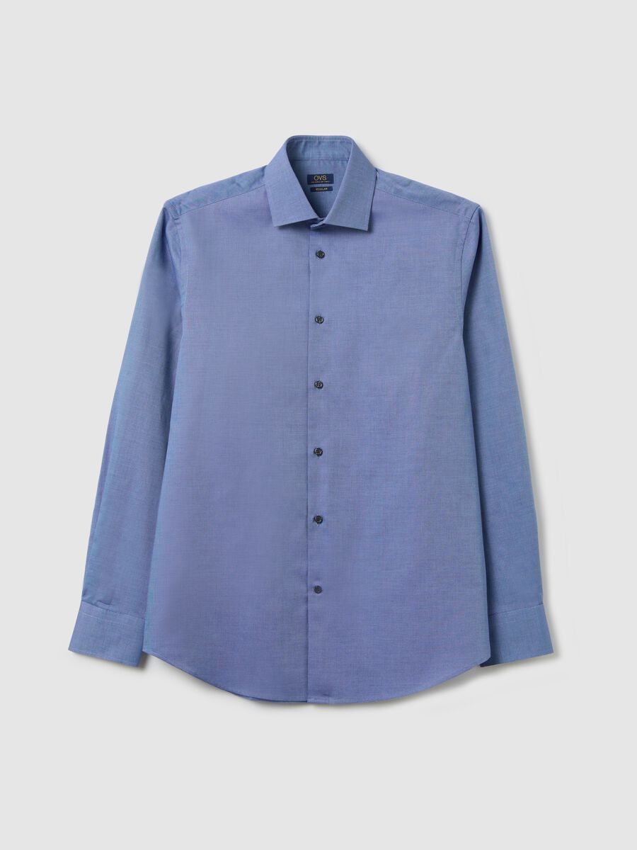 Blue easy-iron regular-fit shirt_4