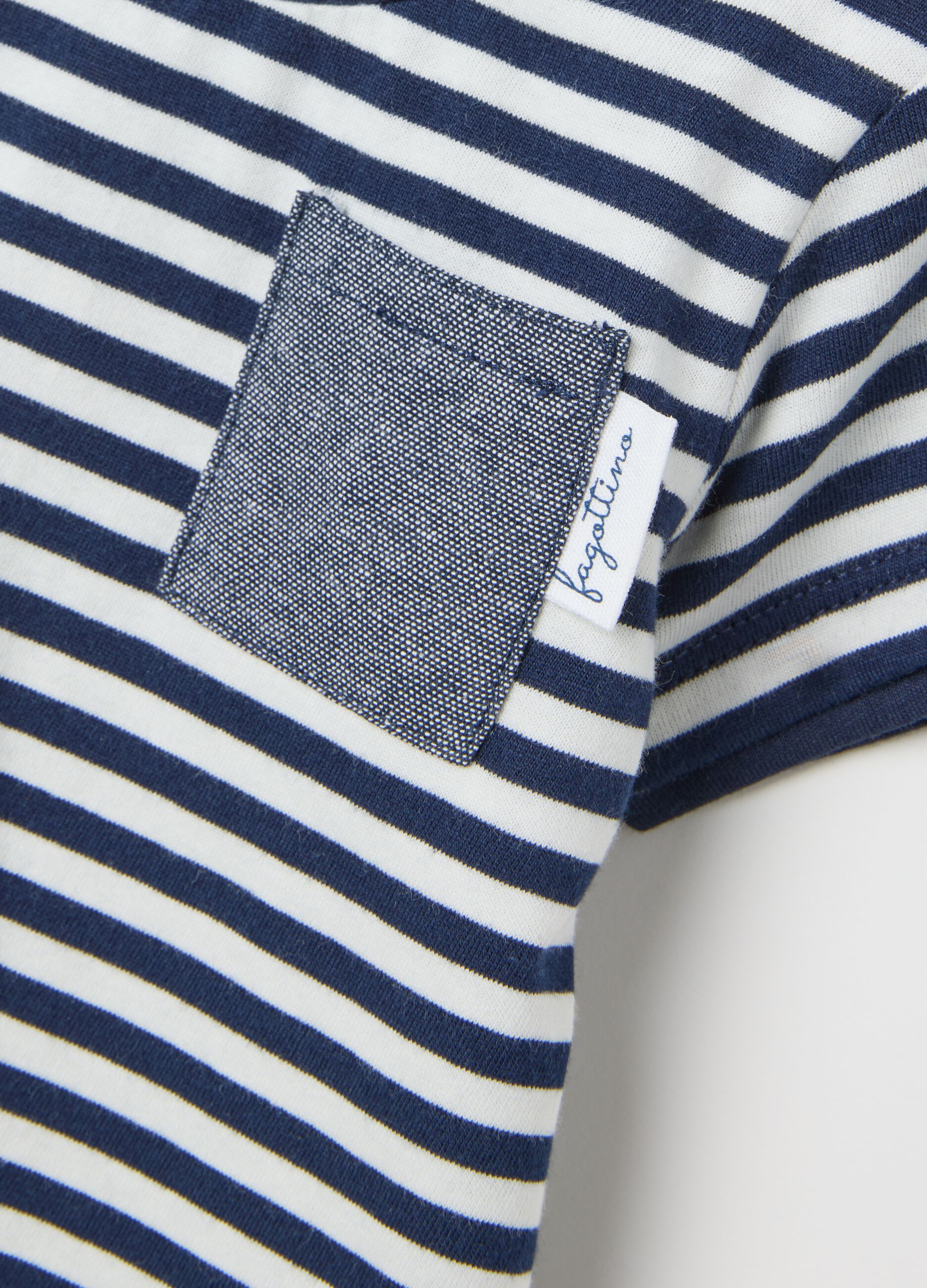 Children's pure cotton multicolour set with blue and white stripes