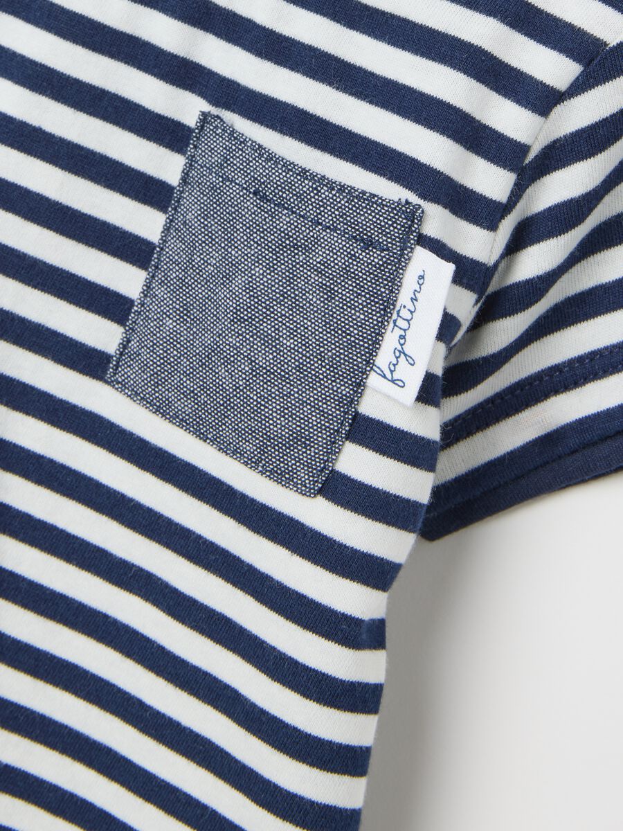 Children's pure cotton multicolour set with blue and white stripes_2