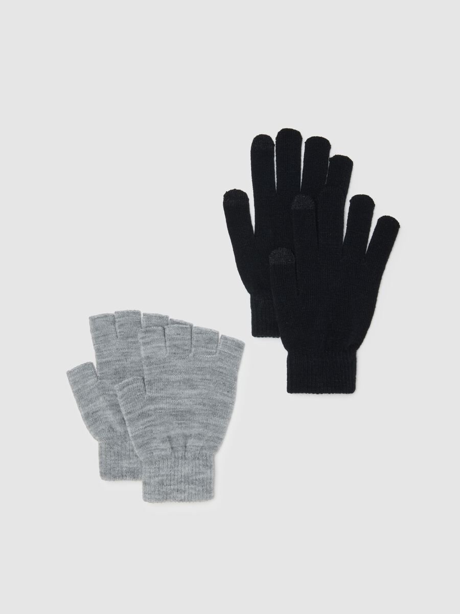 Two-pack multicolour gloves full and half finger_0