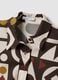 Brown stretch-cotton dress with geometric pattern, regular fit_5