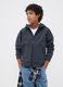 Grey hooded stretch-fabric jacket for boys_1