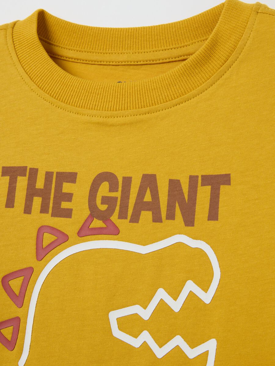 Yellow Boys' Pure Cotton Regular Fit T-shirt_2
