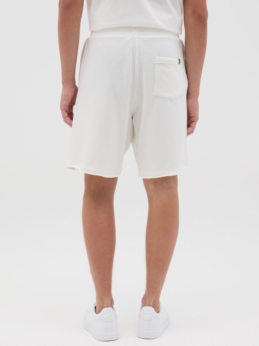 White Relax Fit Cotton Bermuda Shorts by Ovs_2