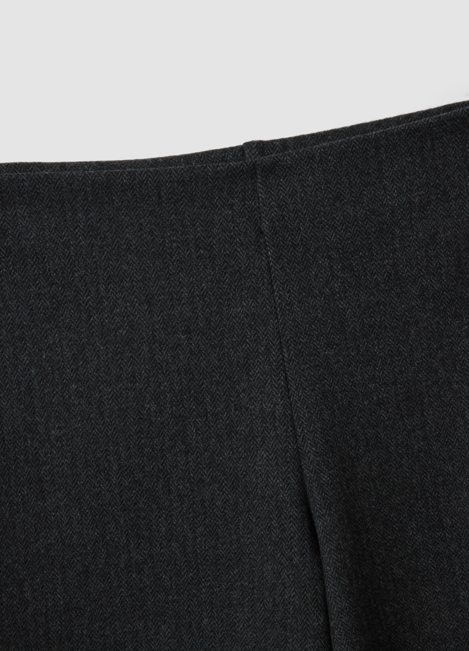 Black wide-leg trousers in stretch viscose